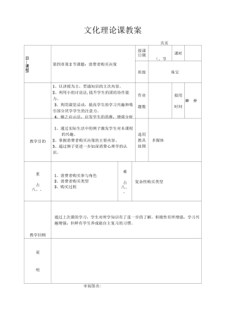 教案—消费者购买决策