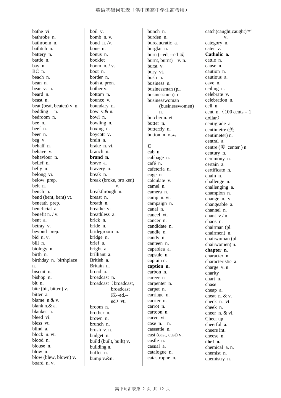 高考英语词汇表（1）_第2页