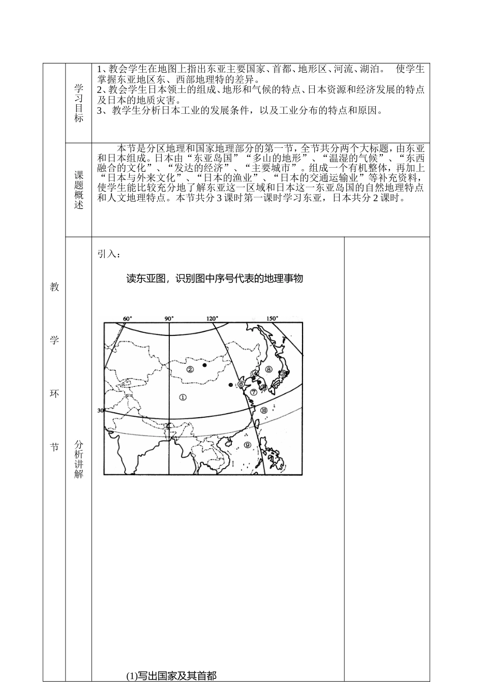 高二级区域地理复习《东亚》教案_第2页