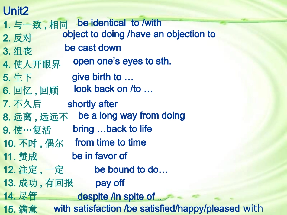 高中英语选修8单词、词组复习课件_第3页