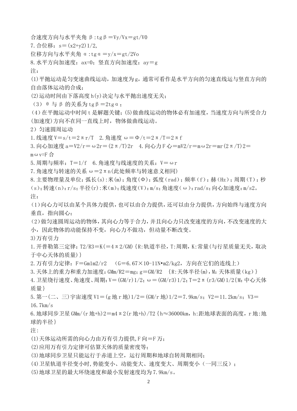 高中物理公式总结_第2页
