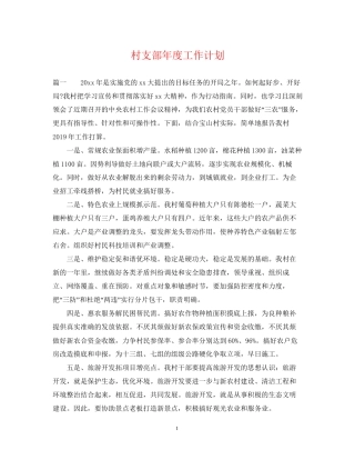 村支部年度工作计划2