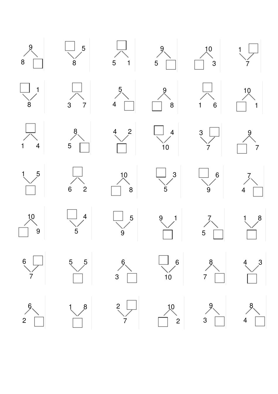 一年级10以内组成与分成练习题_第2页