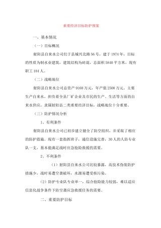 重要经济目标防护预案