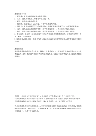 透视的基本术语