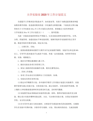 大学实验室年工作计划范文