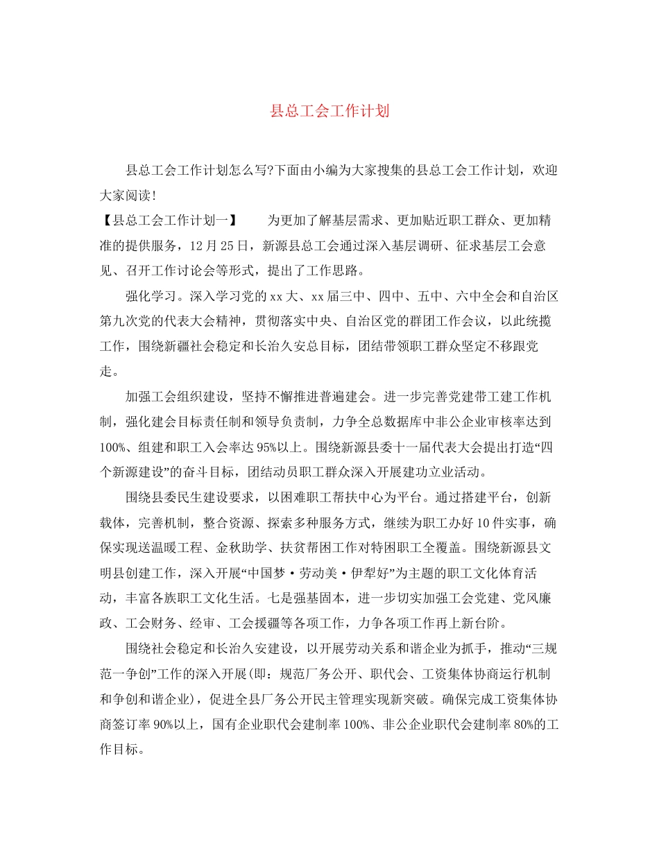 县总工会工作计划_第1页