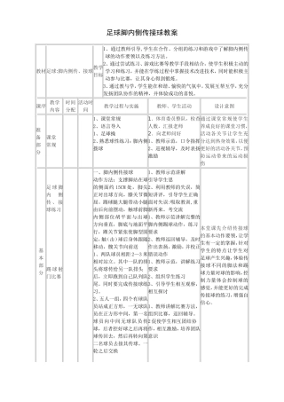 足球脚内侧传接球教案 (2)
