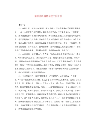 销售团队年度工作计划