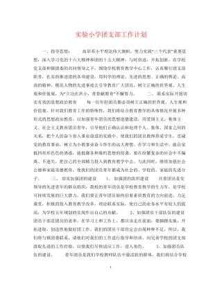 实验小学团支部工作计划