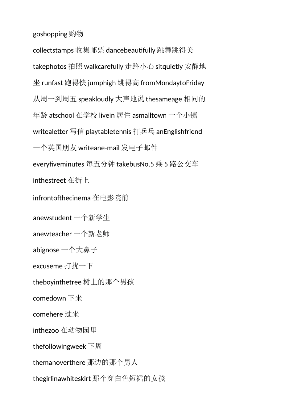 小学英语重要短语汇总_第3页