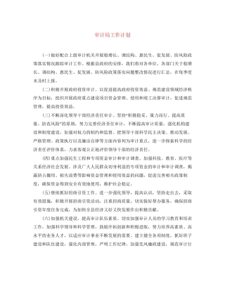 审计局工作计划
