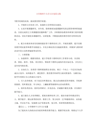 小学教师个人学习计划范文集