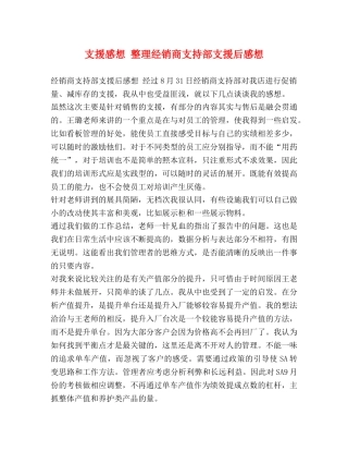支援感想 整理经销商支持部支援后感想 
