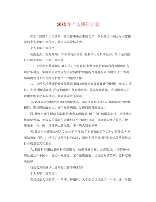 个人新年计划