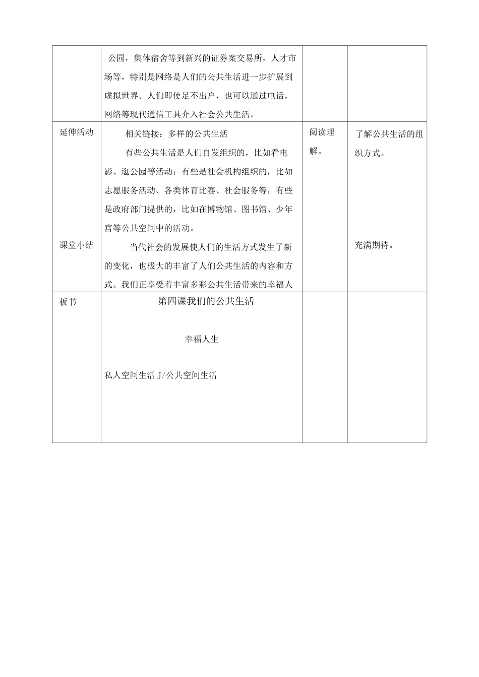 部编版小学道德与法治六年级上册第4课《我们的公共生活》教学设计_第3页