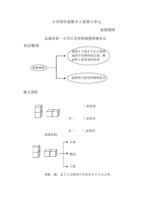 苏教版观察物体试题