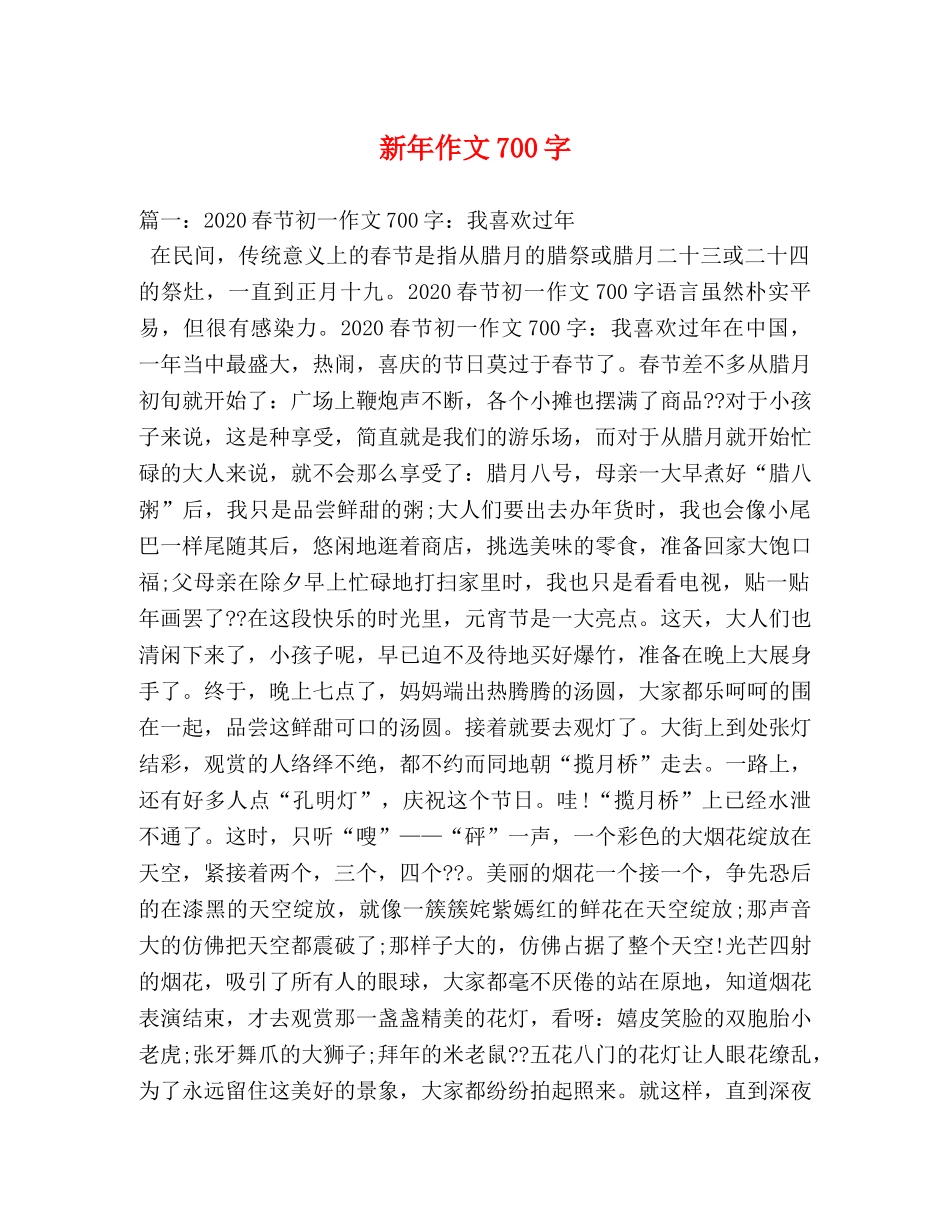 新年作文700字 _第1页