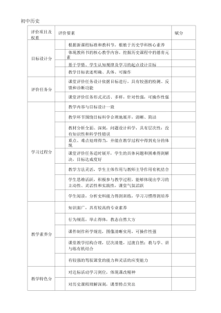 新课程达标中学各学科评分标准