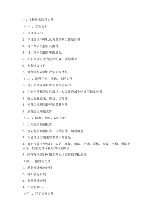 市政工程资料归档范围及组卷顺序