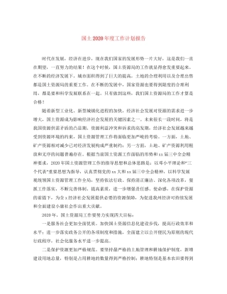 国土年度工作计划报告