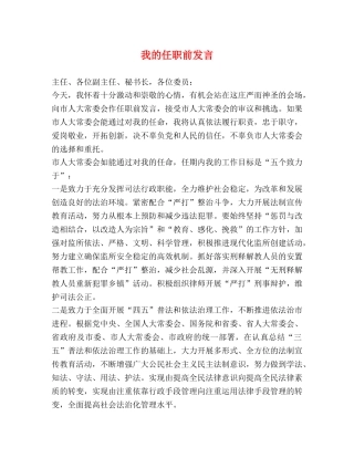 我的任职前发言 