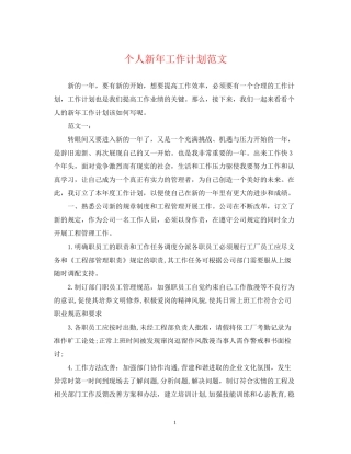 个人新年工作计划范文