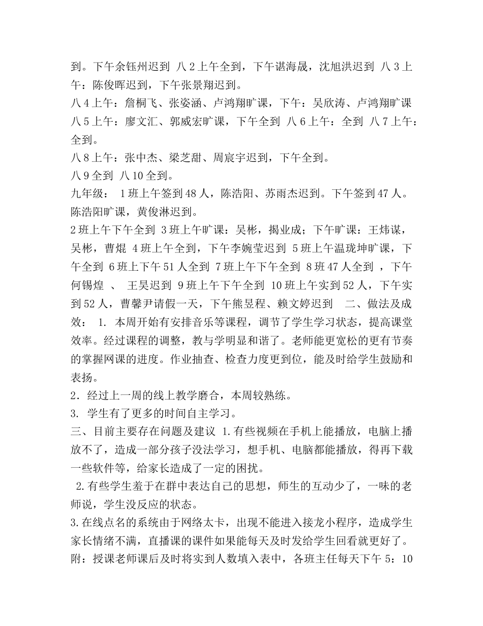 学校新冠疫情在线学习情况汇总 _第2页