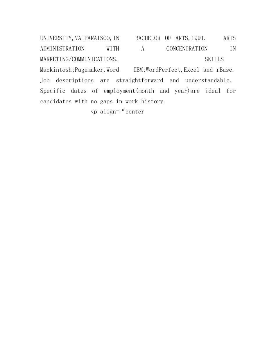 英文简历模板-市场助理MARKETING ASSISTANT _第2页