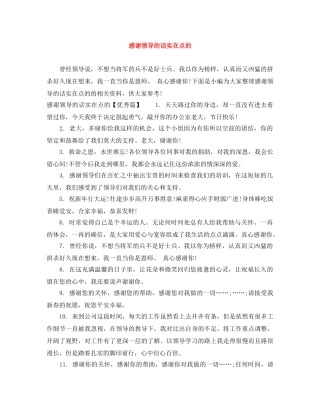 感谢领导的话实在点的 