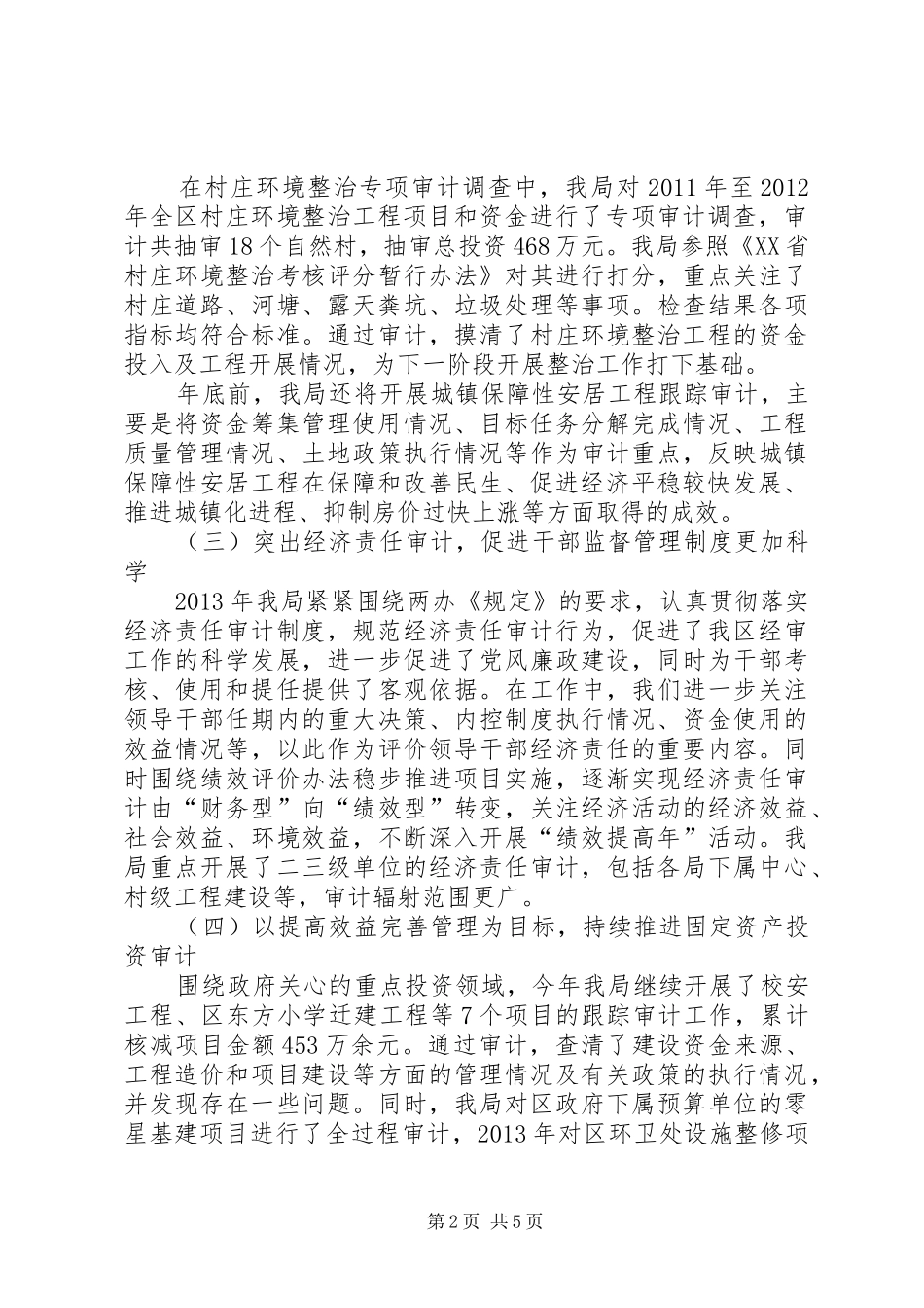 XX县区审计局工作总结报告材料_第2页