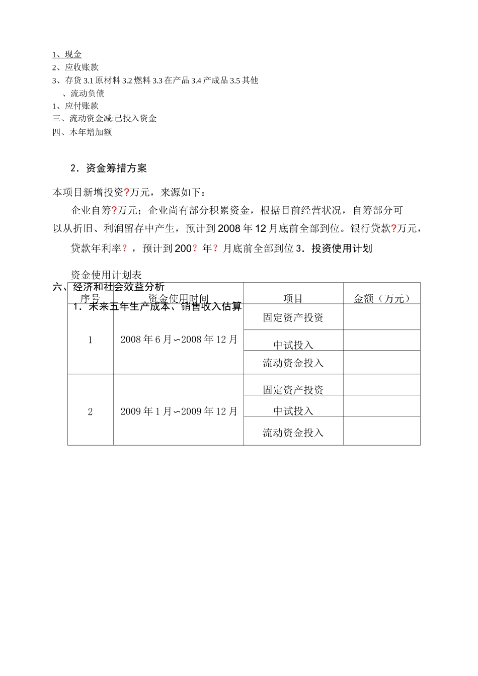 投资估算及资金筹措_第2页