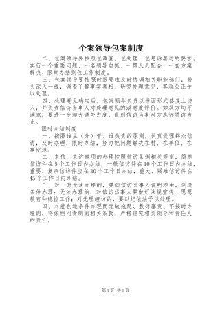 个案领导包案制度