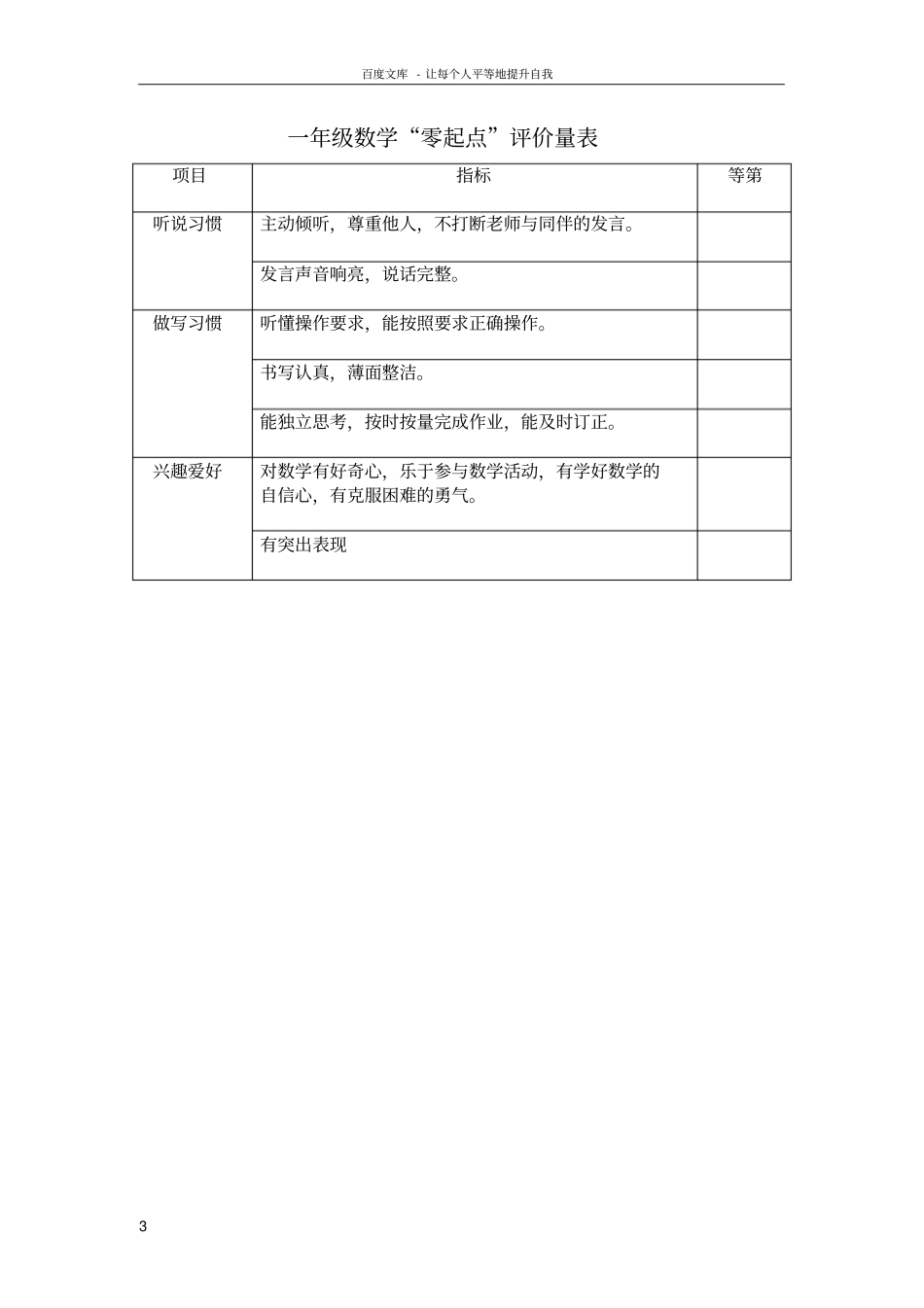 一年级学生学习准备期评价表_第3页