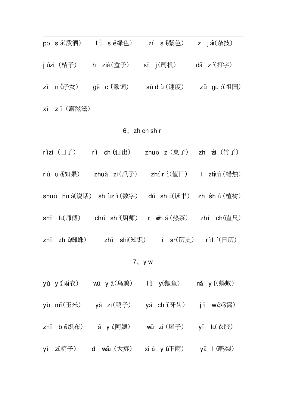 一年级拼音拼读专项测验资料精校版_第3页