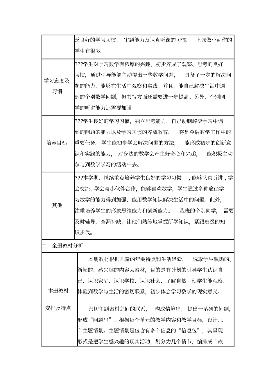一年级数学上册课程纲要_第2页