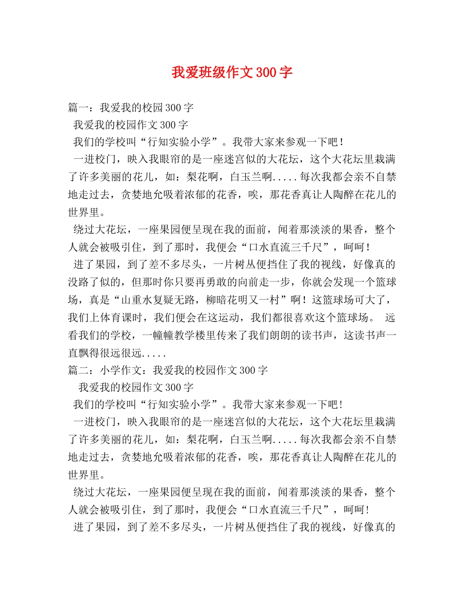 我爱班级作文300字 _第1页