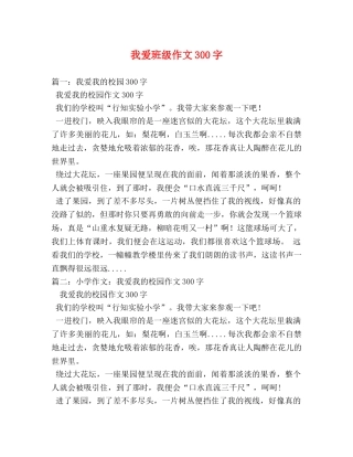 我爱班级作文300字 