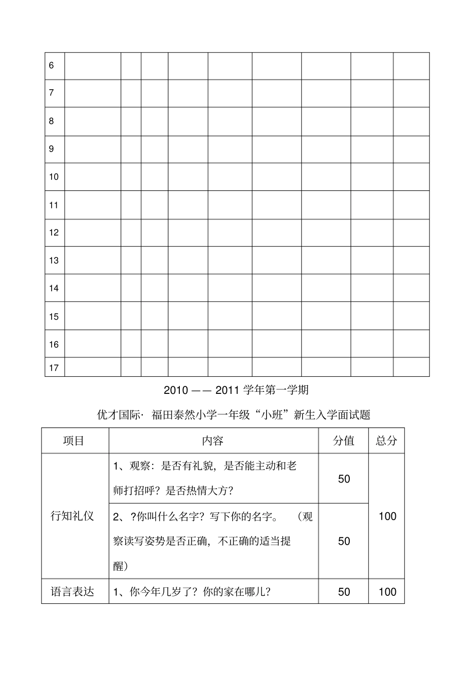 一年级新生入学面试计划_第3页