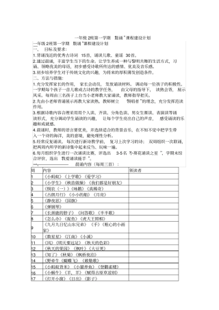 一年级晨诵内容