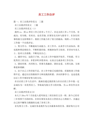 员工工作自评 