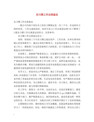 实习期工作自我鉴定 (2) 
