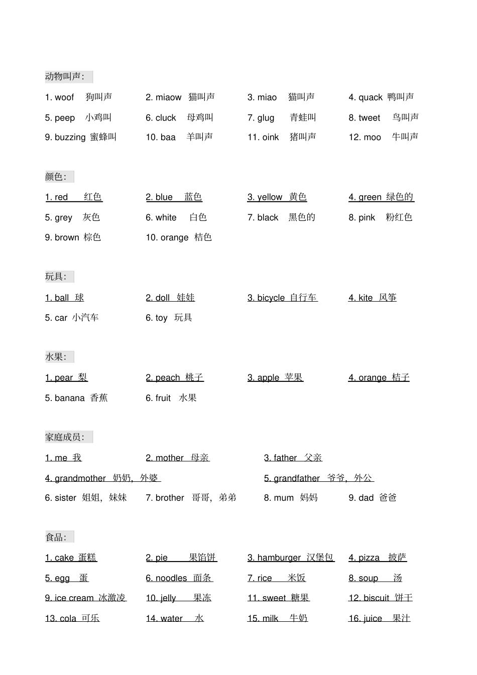 一年级沪教版英语单词_第2页