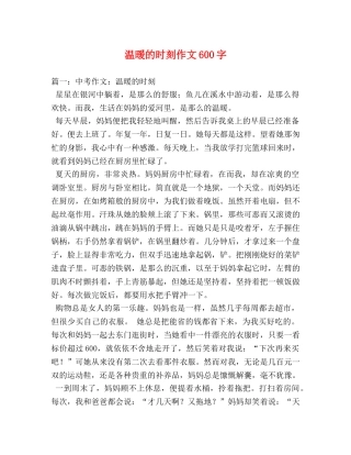 温暖的时刻作文600字 