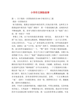 小学作文探险故事 