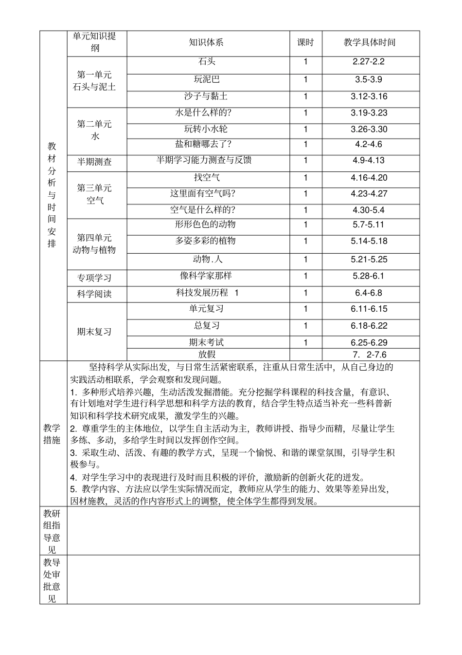一年级科学下册教学计划表-乐云_第2页