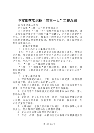 党支部落实纪检“三重一大”工作总结 (3)