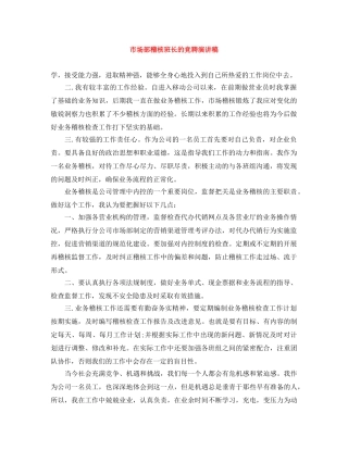 市场部稽核班长的竞聘演讲稿 