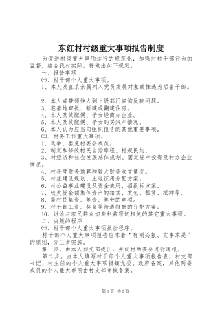 东红村村级重大事项报告制度