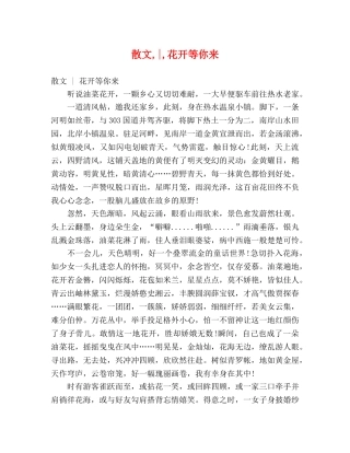 散文,-,花开等你来 